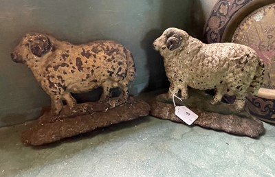 Lot Two Victorian cast iron ram door stops.