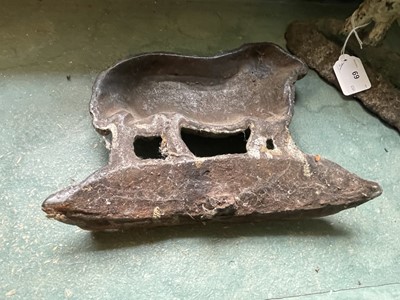 Lot 69 - Two Victorian cast iron ram door stops.