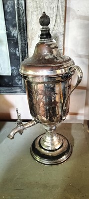 Lot 70 - A Victorian Loysel's Patent silver plated tea urn or samovar.