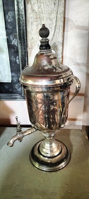 Lot 70 - A Victorian Loysel's Patent silver plated tea urn or samovar.