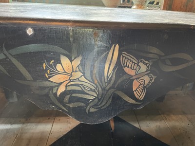Lot 58 - Lyn Le Grice, A stencil decorated, painted pine side table.