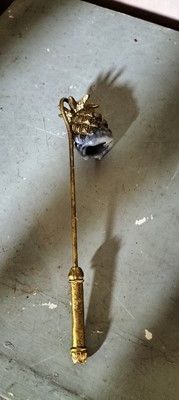Lot 74 - A brass and painted steel hexagonal glazed candle lantern.