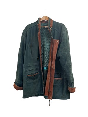 Lot 331 - A Gentleman's Ashwood green and tan suede coat.