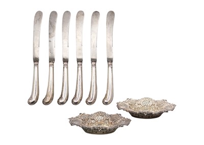 Lot 118 - A pair of Victorian silver bonbon dishes by James Deakin & Sons.