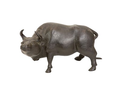Lot 503 - A Japanese bronze figure of a water buffalo.