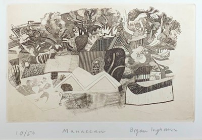 Lot 108 - Bryan INGHAM (1936-1997) Manaccan Monochrome...
