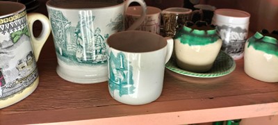 Lot 83 - A shelf of Victorian and later pottery.