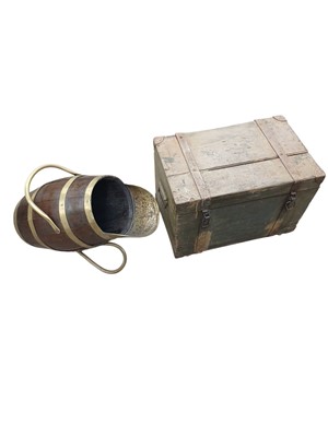 Lot 232 - An oak banded barrel-shaped coal scuttle.