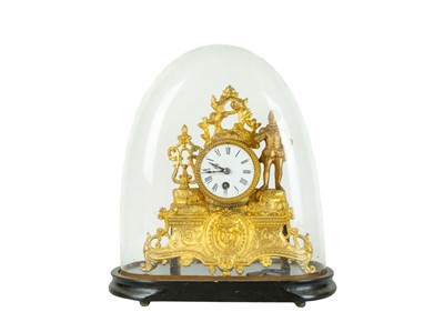 Lot 795 - A French gilt spelter mantel clock.