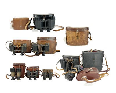 Lot 224 - A quantity of binoculars in cases, including Carl Zeiss.