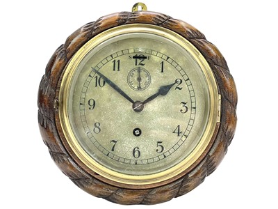 Lot 794 - A Smith's walnut cased wall timepiece.