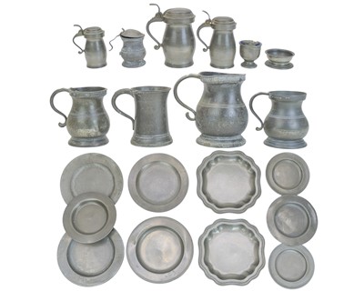 Lot 178 - A collection of antique pewter.