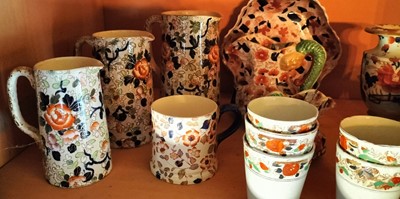 Lot 89 - A Shelf of 19th century and later pottery.