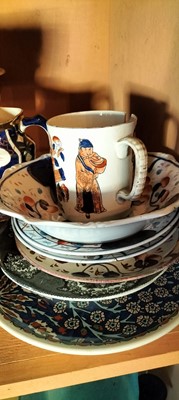 Lot 90 - Two shelves of Gaudy Welsh and other china.