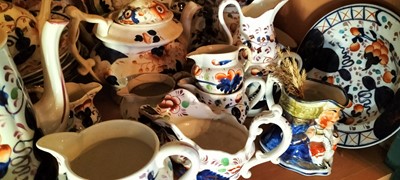 Lot 90 - Two shelves of Gaudy Welsh and other china.