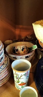 Lot 90 - Two shelves of Gaudy Welsh and other china.