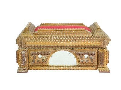 Lot 148 - A 20th century tramp art rectangular of rectangular form.