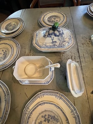 Lot 93 - A Royal Doulton blue and white 'Kang He' pattern part dinner service.