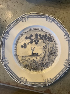 Lot 93 - A Royal Doulton blue and white 'Kang He' pattern part dinner service.