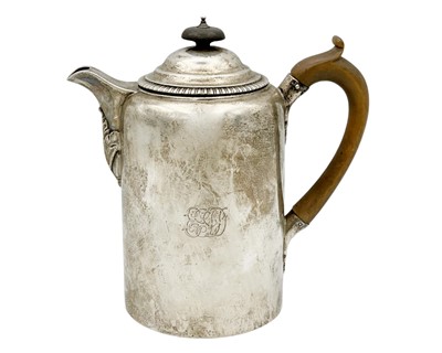 Lot 60 - An unusual George III silver cylindrical coffee pot by Thomas & Joseph Guest & Joseph Craddock.