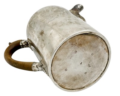 Lot 60 - An unusual George III silver cylindrical coffee pot by Thomas & Joseph Guest & Joseph Craddock.