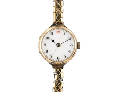 Lot 239 - A 1920s 9k lady's manual wind wristwatch.