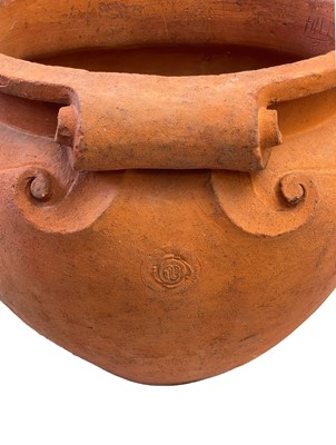 Lot 764 - A pair of Arts and Crafts Compton Pottery terracotta garden pots/planters.