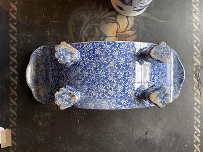 Lot 94 - A Staffordshire blue and white pottery cheese coaster.
