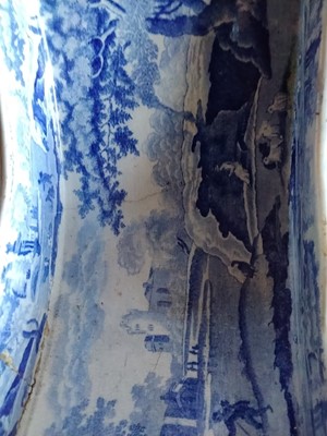 Lot 94 - A Staffordshire blue and white pottery cheese coaster.