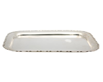 Lot 139 - An Edwardian silver rectangular tray by William Hutton & Sons Ltd.