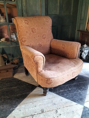 Lot 101 - A Victorian upholstered armchair.