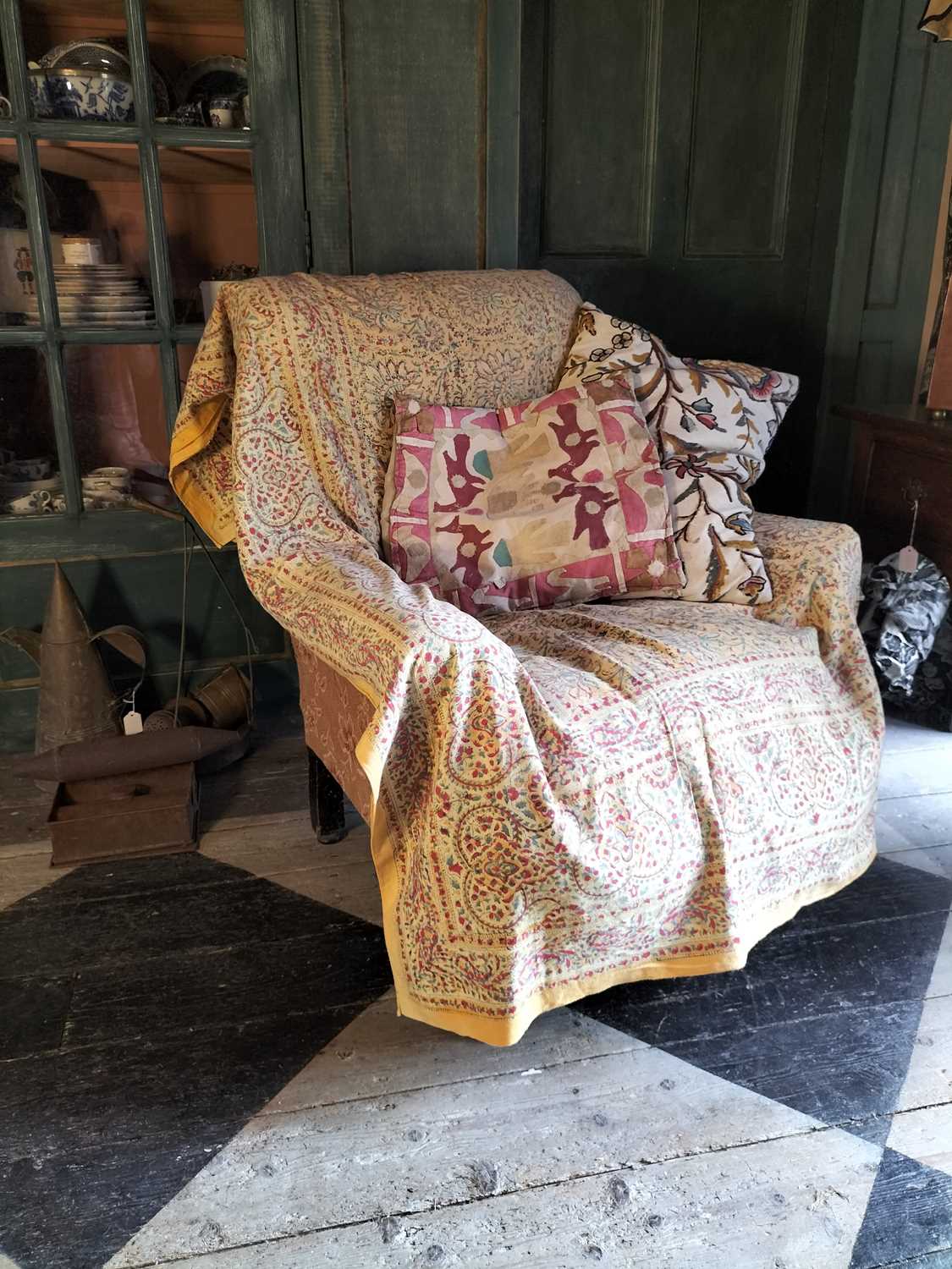 Lot 101 - A Victorian upholstered armchair.