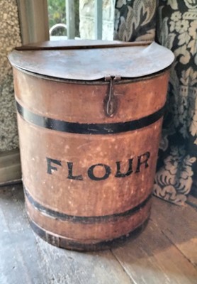 Lot 102 - A toleware painted flour bin.