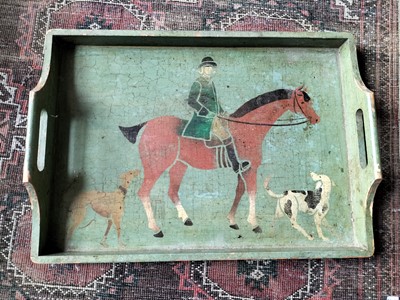 Lot 276 - Stencil decorated tray