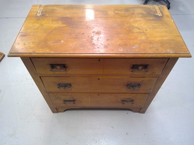 Lot 13 - A satin walnut Chest of Drawers and a Dressing...
