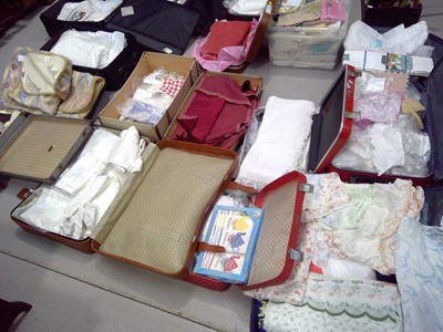 Lot 64 - A Large Quantity of Vintage Lace, Bed Linen,...