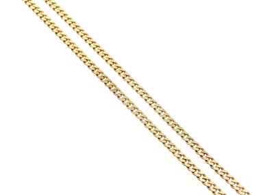 Lot 113 - A 9k gold curb link 18" neck chain.
