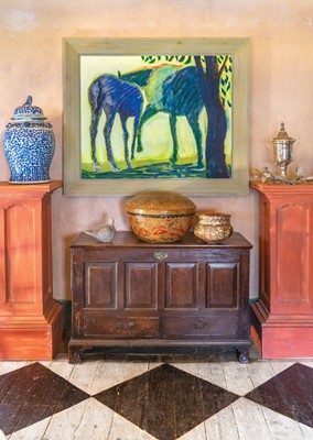 Lot 171 - A pair of painted square pedestals.