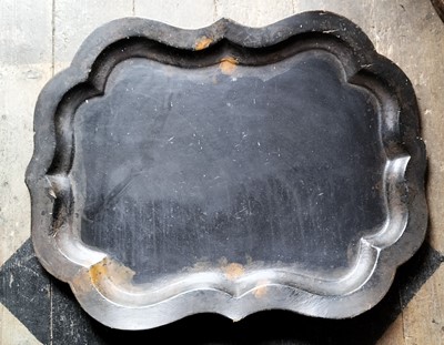 Lot 109 - A Victorian black lacquered tea tray.