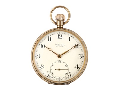 Lot 241 - J.W. BENSON - A 9k rose gold keyless wind lever pocket watch.