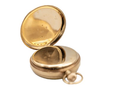 Lot 241 - J.W. BENSON - A 9k rose gold keyless wind lever pocket watch.