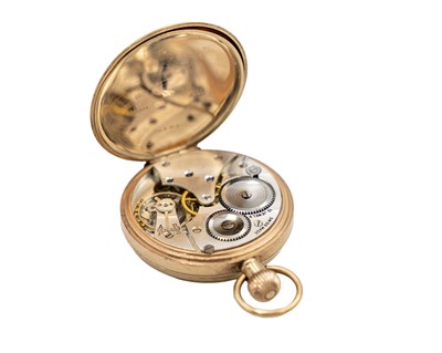 Lot 241 - J.W. BENSON - A 9k rose gold keyless wind lever pocket watch.