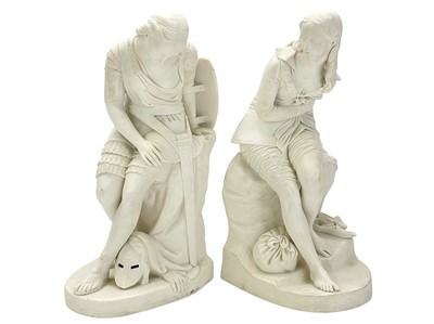 Lot 450 - Two 19th century Minton parian ware figures designed by John Bell.