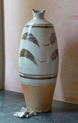 Lot 117 - Bernard Howell LEACH (1887-1979), A leaping fish vase.