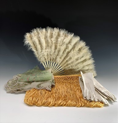 Lot 3014 - A 1920s golden fringed silk shawl, 100 x 100cm,...