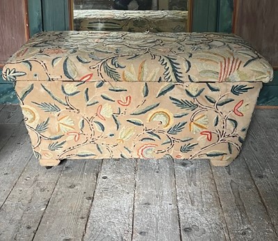 Lot 401 - A handsome crewel work ottoman