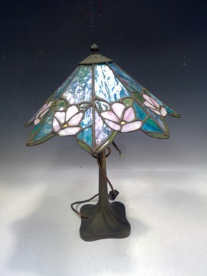 Lot 36 - A Brass Table Lamp and Tiffany Style Shade.The...