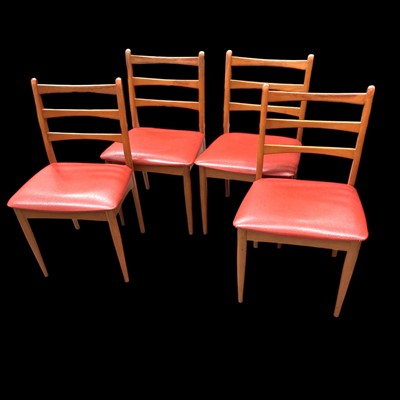 Lot 129 - Four mid-century Shreiber-style dining chairs...