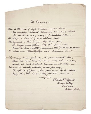 Lot 42 - Charles G. D. Roberts Original Manuscript Poem