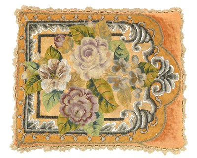 Lot 344 - A Victorian beadwork cushion.